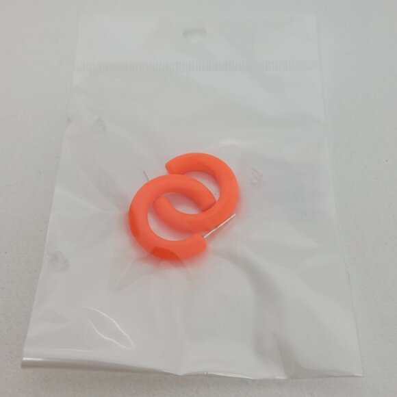 Neon Small Semi Hoop Earrings Orange - Picture 1 of 2